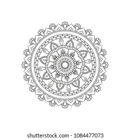 Mandala. Round ornament floral pattern. Decorative element. Oriental motif.