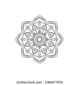 Mandala. Round ornament floral pattern. Decorative element. Oriental motif.