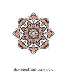 Mandala. Round ornament floral pattern. Decorative element. Oriental motif.