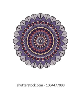 Mandala. Round ornament floral pattern. Decorative element. Oriental motif.