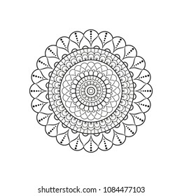 Mandala. Round ornament floral pattern. Decorative element. Oriental motif.
