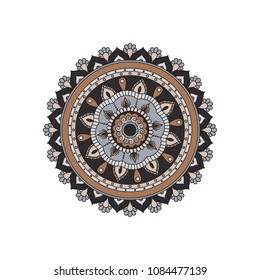Mandala. Round ornament floral pattern. Decorative element. Oriental motif.