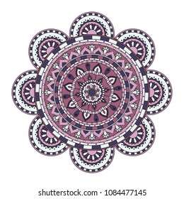 Mandala. Round ornament floral pattern. Decorative element. Oriental motif.