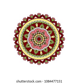 Mandala. Round ornament floral pattern. Decorative element. Oriental motif.