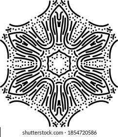 Mandala. Round Ornament Mandale Pattern isolated on white background. Abstract diwali vector illustration. Retro black and white. Ornamental diwali.