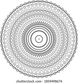 Mandala. Round Ornament Mandale Pattern isolated on white background. Abstract diwali vector illustration. Retro black and white. Ornamental diwali.
