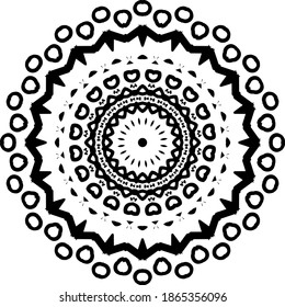 Mandala. Round Ornament Mandale Pattern isolated on white background. Abstract diwali vector illustration. Retro black and white. Ornamental diwali.