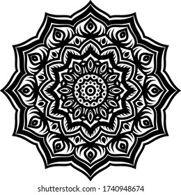 Patrón de decoración de Mandala o de ornamento redondo