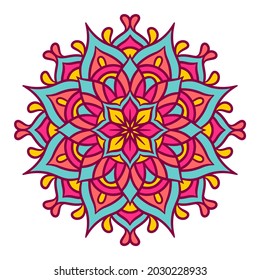 Mandala Round Ornament Pattern. Decorative pattern in oriental style. Ethnic Mandala With Colorful