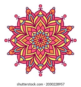 Mandala Round Ornament Pattern. Decorative pattern in oriental style. Ethnic Mandala With Colorful