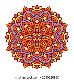 Mandala Round Ornament Pattern. Decorative pattern in oriental style. Ethnic Mandala With Colorful