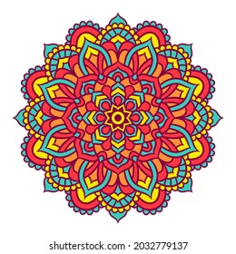 Patrón de ornamentos redondos de Mandala. Decoración de estilo oriental. Mandala étnica con colorido