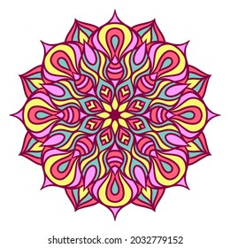 Mandala Round Ornament Pattern. Decorative pattern in oriental style. Ethnic Mandala With Colorful