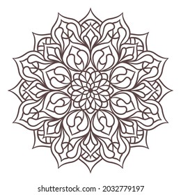 Mandala Round Ornament Pattern. Decorative pattern in oriental style. Vintage Decorative Elements