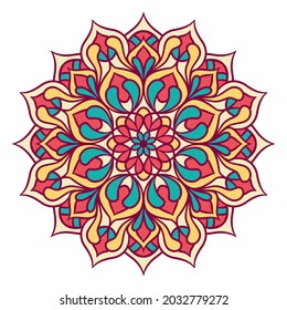 Mandala Round Ornament Pattern. Decorative pattern in oriental style. Ethnic Mandala With Colorful
