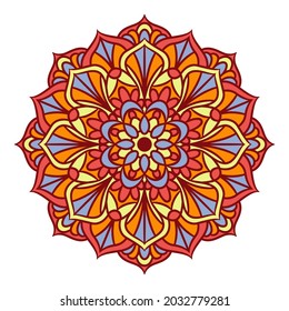 Patrón de ornamentos redondos de Mandala. Decoración de estilo oriental. Mandala étnica con colorido