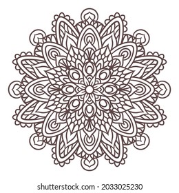 Mandala Round Ornament Pattern. Decorative pattern in oriental style. Vintage Decorative Elements