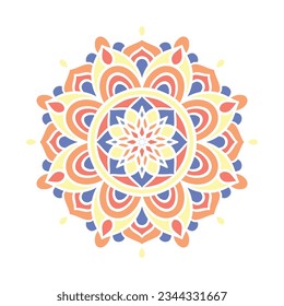 Mandala Round Ornament Pattern. Decorative pattern in oriental style. Ethnic Mandala With Colorful