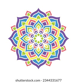 Mandala Round Ornament Pattern. Decorative pattern in oriental style. Ethnic Mandala With Colorful