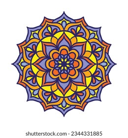 Mandala Round Ornament Pattern. Decorative pattern in oriental style. Ethnic Mandala With Colorful