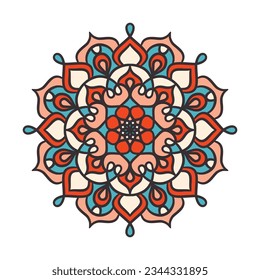 Mandala Round Ornament Pattern. Decorative pattern in oriental style. Ethnic Mandala With Colorful