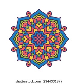 Mandala Round Ornament Pattern. Decorative pattern in oriental style. Ethnic Mandala With Colorful
