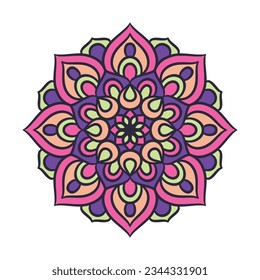 Patrón de ornamentos redondos de Mandala. Decoración de estilo oriental. Mandala étnica con colorido