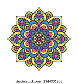 Mandala Round Ornament Pattern. Decorative pattern in oriental style. Ethnic Mandala With Colorful