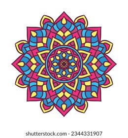 Mandala Round Ornament Pattern. Decorative pattern in oriental style. Ethnic Mandala With Colorful