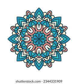 Mandala Rundschmuck Muster. Dekoratives Muster im orientalischen Stil. Ethnisches Mandala mit bunter Farbe