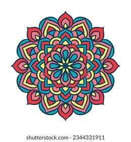 Mandala Round Ornament Pattern. Decorative pattern in oriental style. Ethnic Mandala With Colorful