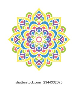 Patrón de ornamentos redondos de Mandala. Decoración de estilo oriental. Mandala étnica con colorido