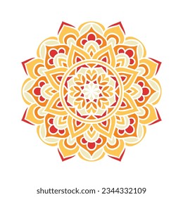 Patrón de ornamentos redondos de Mandala. Decoración de estilo oriental. Mandala étnica con colorido