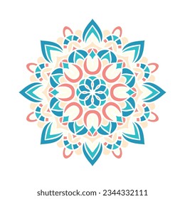 Patrón de ornamentos redondos de Mandala. Decoración de estilo oriental. Mandala étnica con colorido