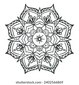 Mandala. Round Ornament Pattern. Decorative ornament in ethnic oriental style. Outline doodle hand draw vector illustration.
