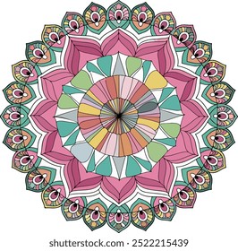 Mandala Round Ornament Pattern. Decorative pattern in oriental style. Ethnic Mandala With Colorful