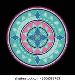 Mandala Round Ornament Pattern. Decorative pattern in oriental style. Ethnic Mandala With Colorful with vector file