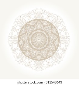 Mandala. Round Ornament Pattern. Element for design. It can be used for decorating of invitations, cards, decoration for bags and at tattoo creation.