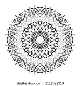 Mandala. Round Ornament Pattern. Geometric circle element made in vector. Spiritual and ritual symbol of Islam, Arabic, Indian religions.  Oriental motifs.   