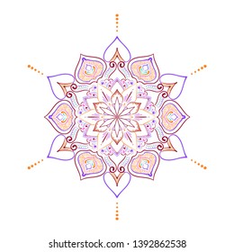 Mandala. Round Ornament Pattern. Geometric circle element made in vector. Spiritual and ritual symbol of Islam, Arabic, Indian religions.  Oriental motifs.   