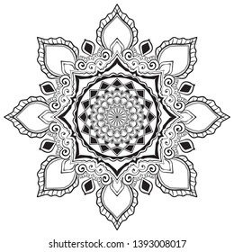 Mandala. Round Ornament Pattern. Geometric circle element made in vector. Spiritual and ritual symbol of Islam, Arabic, Indian religions.  Oriental motifs.   