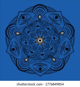 Mandala. Rundschmuck-Muster. Geometrisches kreiselement aus Vektorgrafik. Spirituelles und rituelles Symbol des Islam, arabischer, indischer Religionen und ethnischer Herkunft. Orientalische Motive.
