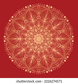 Mandala. Round Ornament Pattern. Geometric circle element made in vector. Spiritual and ritual symbol of Islam, Arabic, Indian religions. Oriental motifs.