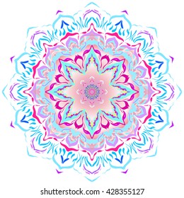 Mandala. Round Ornament Pattern. Geometric circle element made in vector. Spiritual and ritual symbol of Islam, Arabic, Indian religions.  Oriental motifs.   