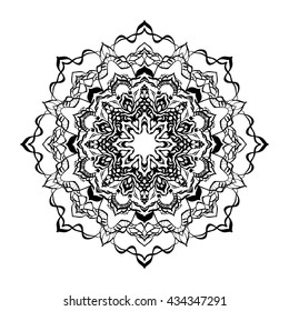 Mandala. Round Ornament Pattern. Geometric circle element made in vector. Spiritual and ritual symbol of Islam, Arabic, Indian religions.  Oriental motifs.   