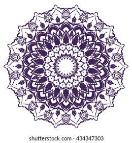Mandala. Round Ornament Pattern. Geometric circle element made in vector. Spiritual and ritual symbol of Islam, Arabic, Indian religions.  Oriental motifs.   