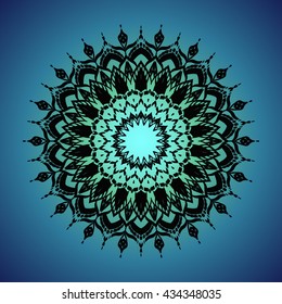 Mandala. Round Ornament Pattern. Geometric circle element made in vector. Spiritual and ritual symbol of Islam, Arabic, Indian religions.  Oriental motifs.   