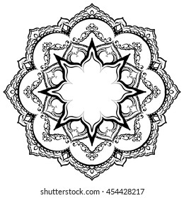 Mandala. Round Ornament Pattern. Geometric circle element made in vector. Spiritual and ritual symbol of Islam, Arabic, Indian religions.  Oriental motifs.   