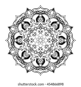 Mandala. Round Ornament Pattern. Geometric circle element made in vector. Spiritual and ritual symbol of Islam, Arabic, Indian religions.  Oriental motifs.   