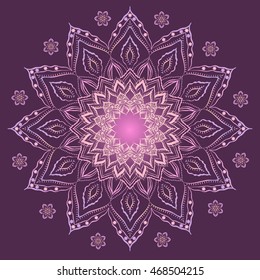 Mandala. Round Ornament Pattern. Geometric circle element made in vector. Spiritual and ritual symbol of Islam, Arabic, Indian religions.  Oriental motifs.   